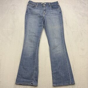 Levis Jeans Womens 12 34x34 Blue Denim 515 Bootcut Faded Whiskered Stretch Zip